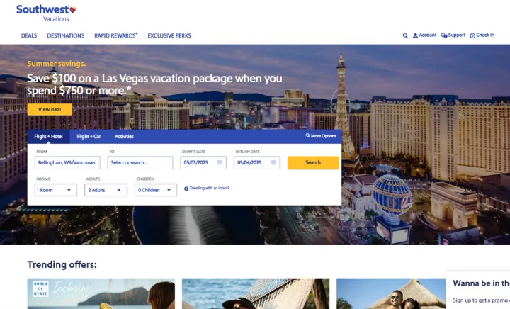 Southwest Vacations